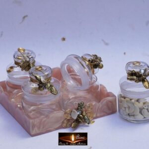 Resin tray with 4 Popup Jars